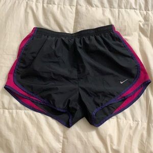 Nike Dri-fit shorts, Black/Maroon, women’s size M.